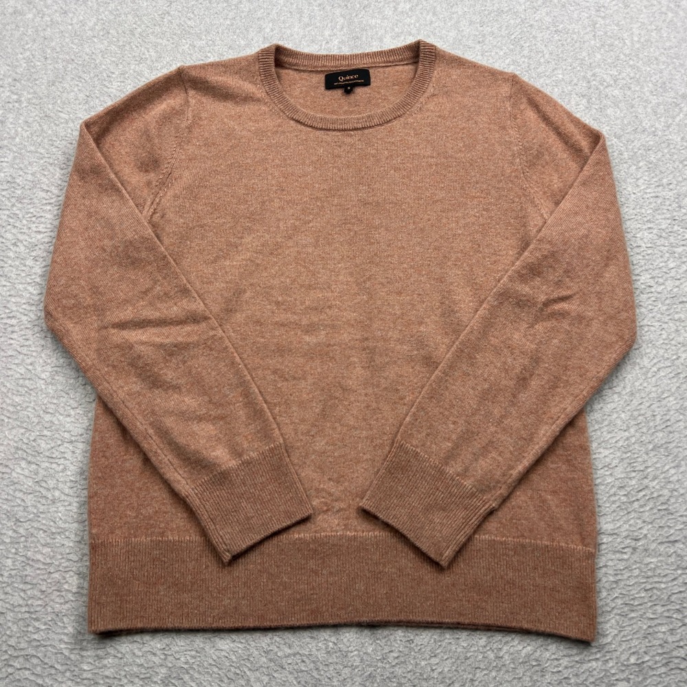 Quince Mongolian Cashmere Crewneck Sweater Womens Small Strawberry Melange Knit